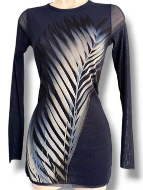 Jean Paul Gaultier Fuzzi Y2K Double Mesh Mini Dress Tunic Size Medium